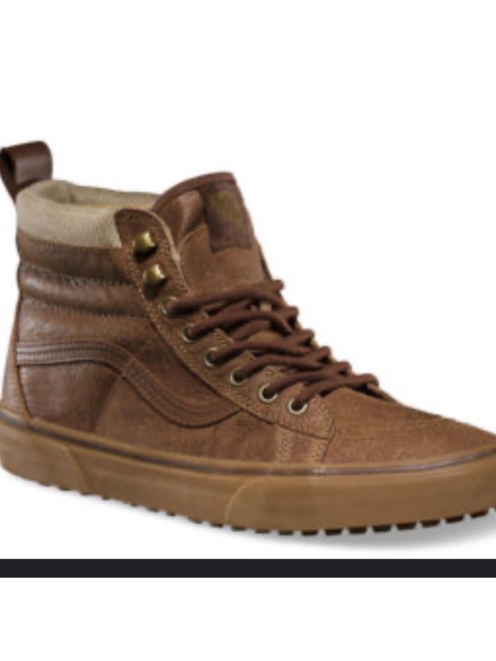 Worn once Vans Sk8-Hi MTE Leather Brown Herringbone High Top Boot Sneaker M 11.5